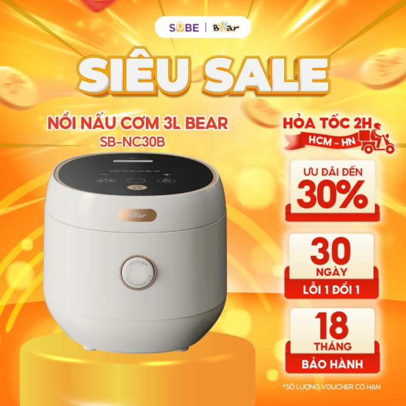 nồi cơm điện bear 3l sb-nc30b