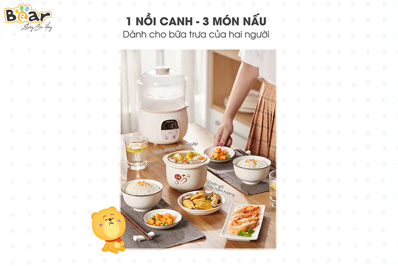 nồi nấu chậm Bear 0.8l SUBE001