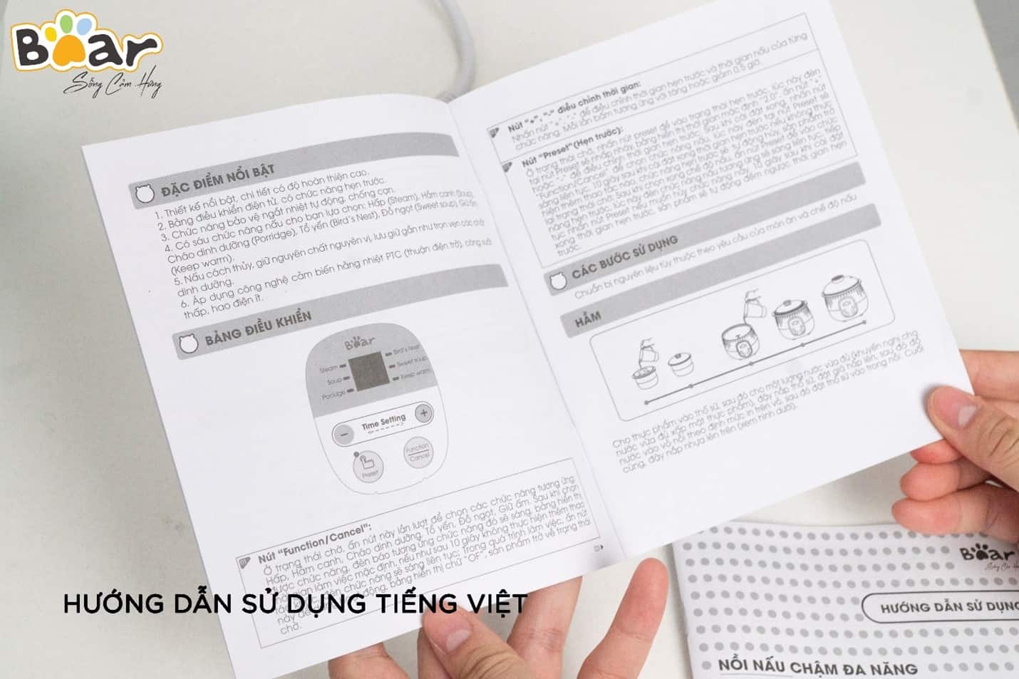 Hướng dẫn sử dụng nồi nấu chậm Bear 0,8L SUBE001