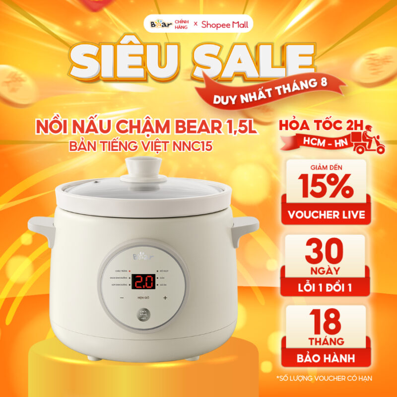 nồi nấu chậm Bear 1.5L SB NNC15