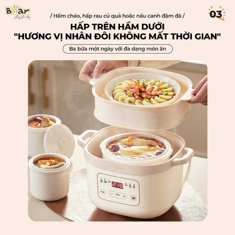 Vừa hầm vừa hấp cực tiện lợi