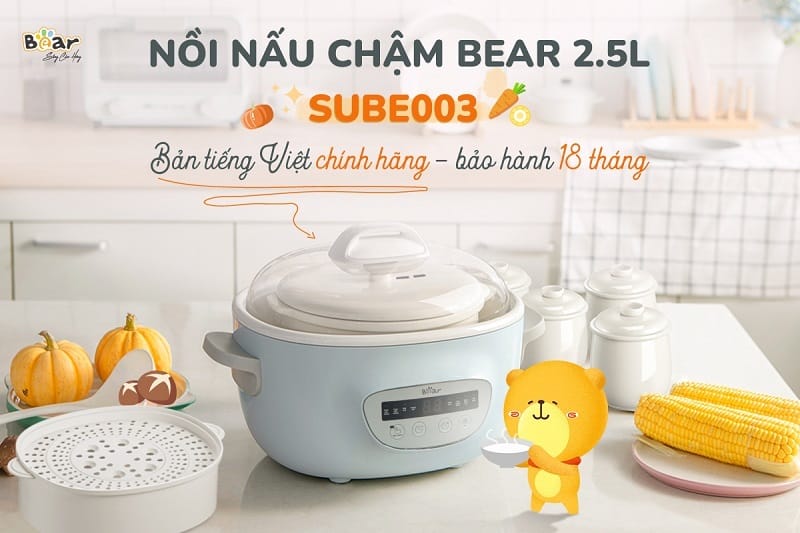 Hướng dẫn sử dụng nồi nấu chậm Bear 2.5l bản tiếng Việt