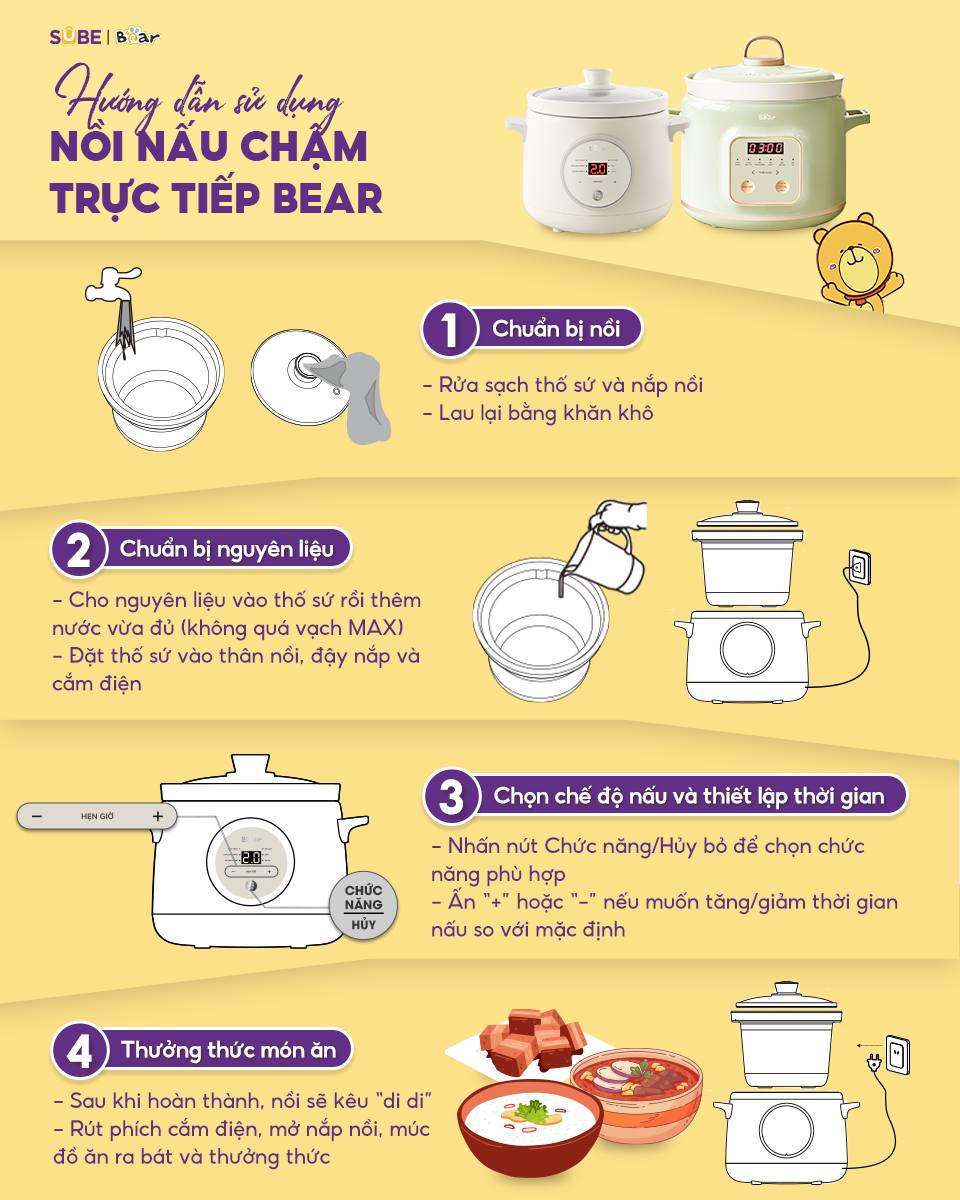 Nồi nấu chậm Bear 2L SB-NNC20