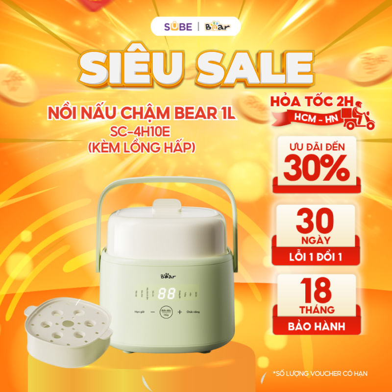 Nồi nấu chậm Bear 1L SC-4H10E