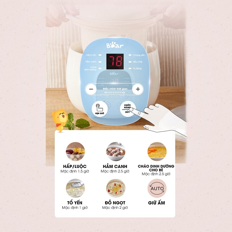 Nồi nấu cháo chậm có tốn điện không? Nồi nấu cháo chậm Bear