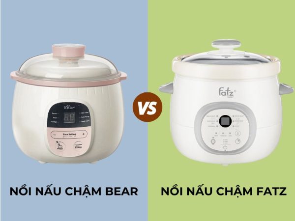 so sánh nồi nấu chậm Bear và Fatz