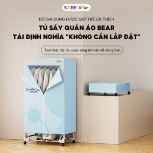 Tủ sấy quần áo Bear không cần lắp đặt, chỉ cần gấp gọn sau khi sử dụng